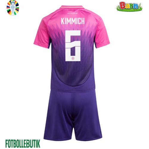 Tyskland Joshua Kimmich #6 Bortaställ Barn EM 2024 Kortärmad (+ Korta byxor)